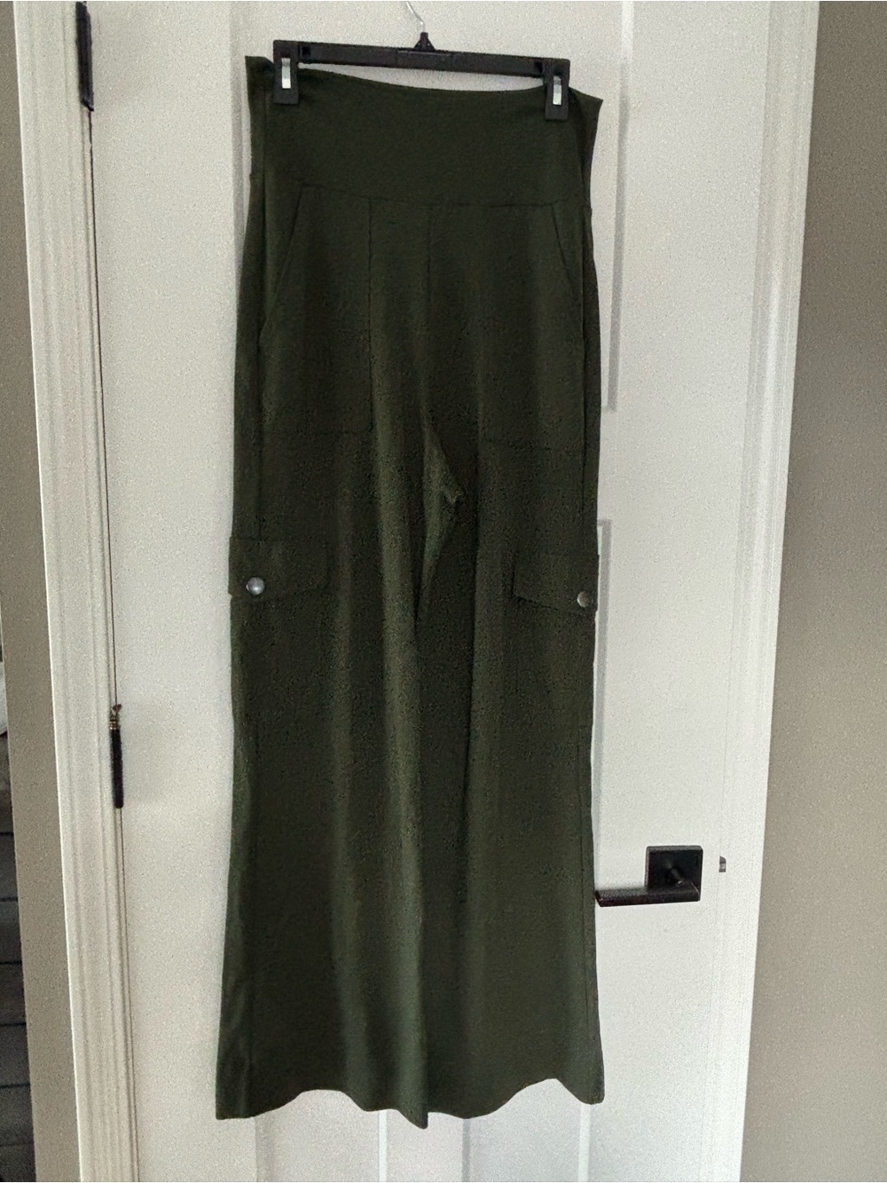 Olive Wide-Leg Cargo Pants - Women Chargo 4696